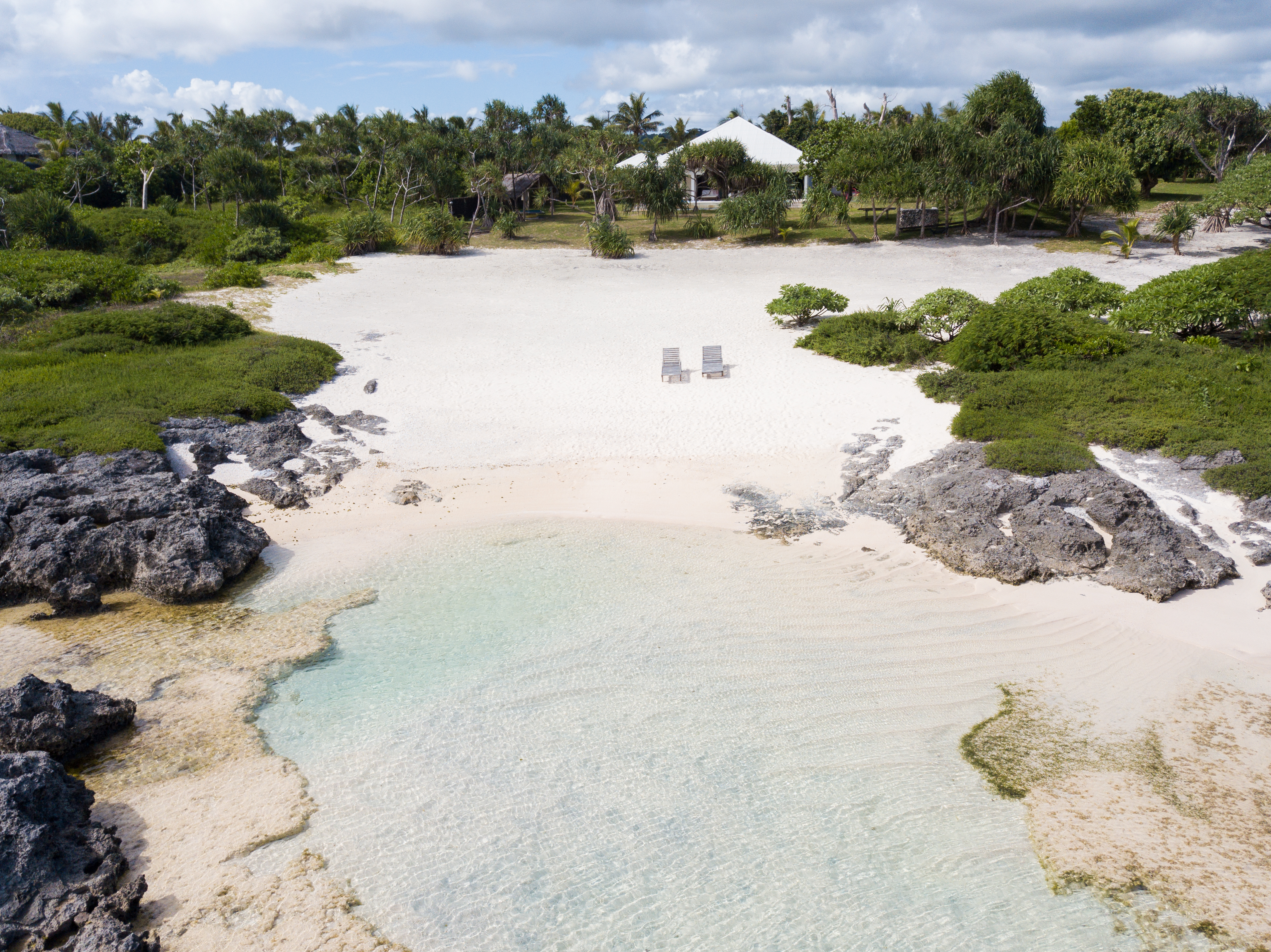 Private beach oasis at Villa Blanc